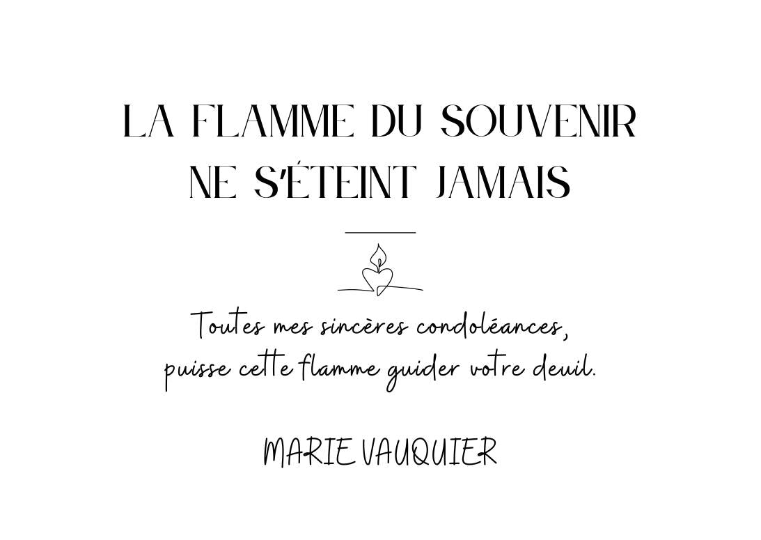 Carte de condoléances + Emballage Cadeau de la bougie