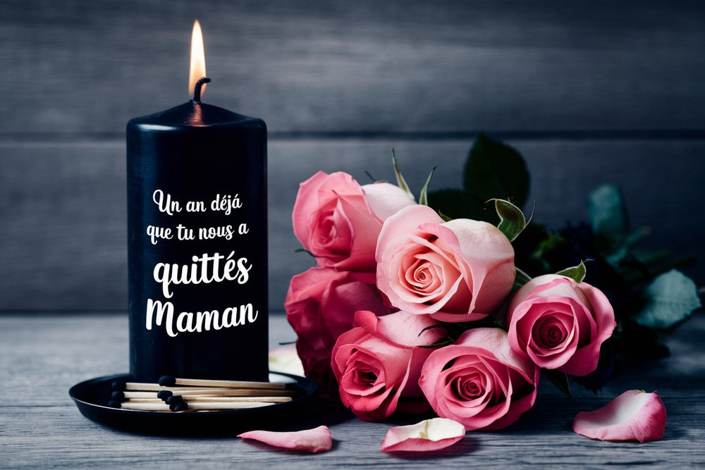 Un An Déjà Que Tu Nous A Quitté Papa Achetez vos Bougies de Deuil - Cadeau de Condoléances & Souvenirs