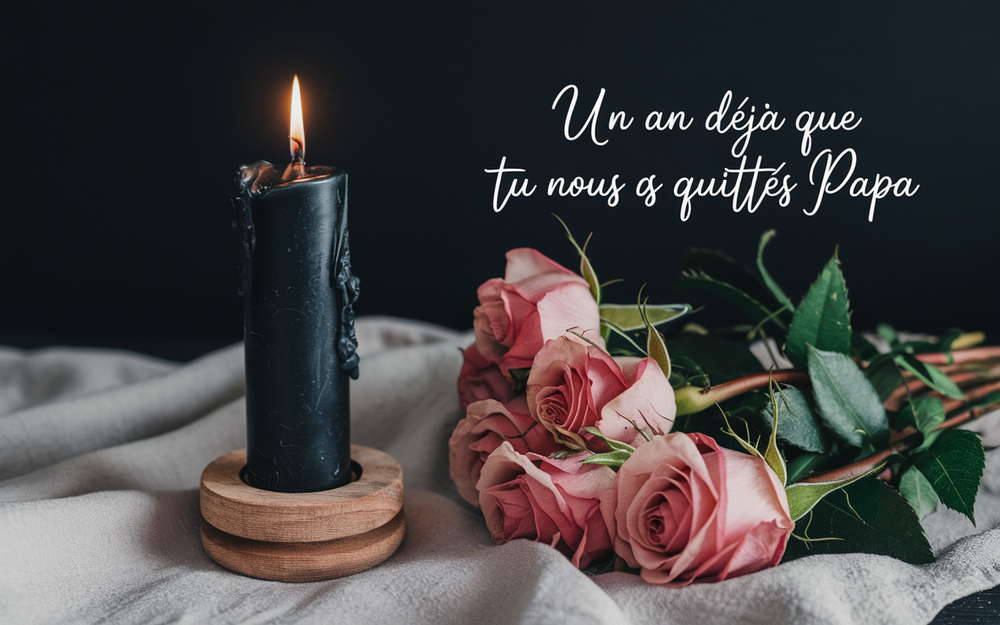Un An Déjà Que Tu Nous A Quitté Maman Achetez vos Bougies de Deuil - Cadeau de Condoléances & Souvenirs