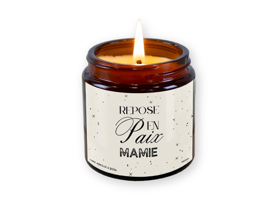 Bougie Repose en Paix Mamie – Bougie Deuil