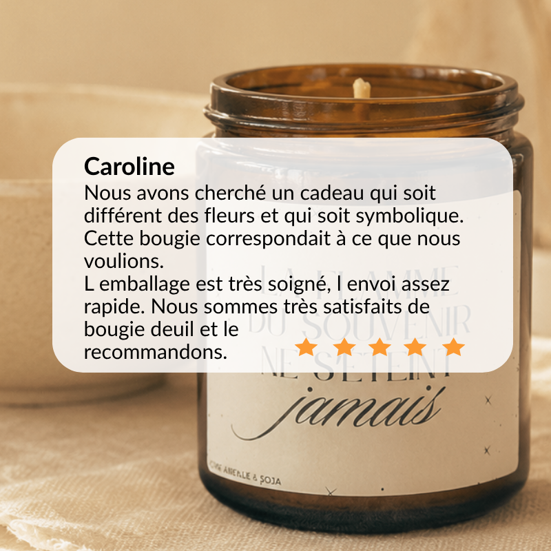 Bougie La flamme du souvenir ne s'éteint jamais
