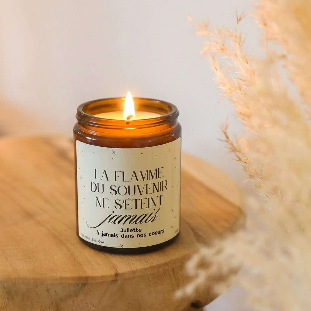 bougie deuil personnalisée